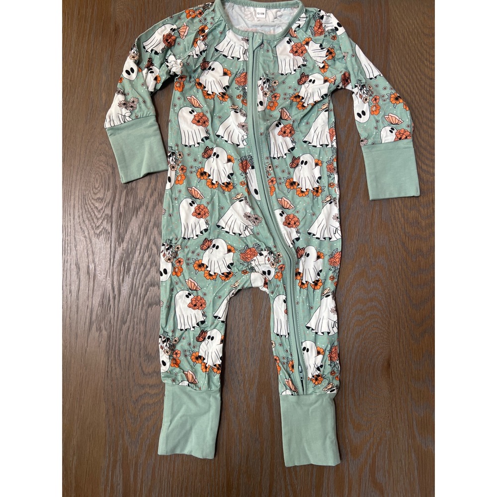 Ghost Floral Bamboo Zip Romper